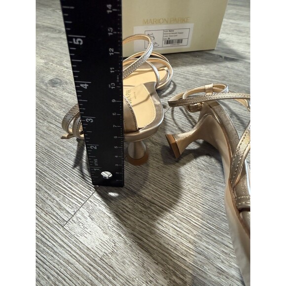 Marion Parke Women's Metallic Napa Raina Kitten Heel Strappy Rose Gold Size EU38 - Picture 7 of 11